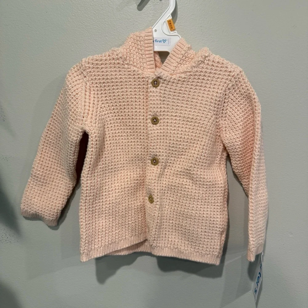 Carter’s Light Pink Peach Knit Button-Up Cardigan Size 12 Month